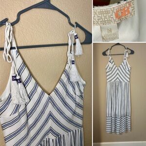 GB Maxi Dress with tassel spaghetti straps lined Juniors size Medium